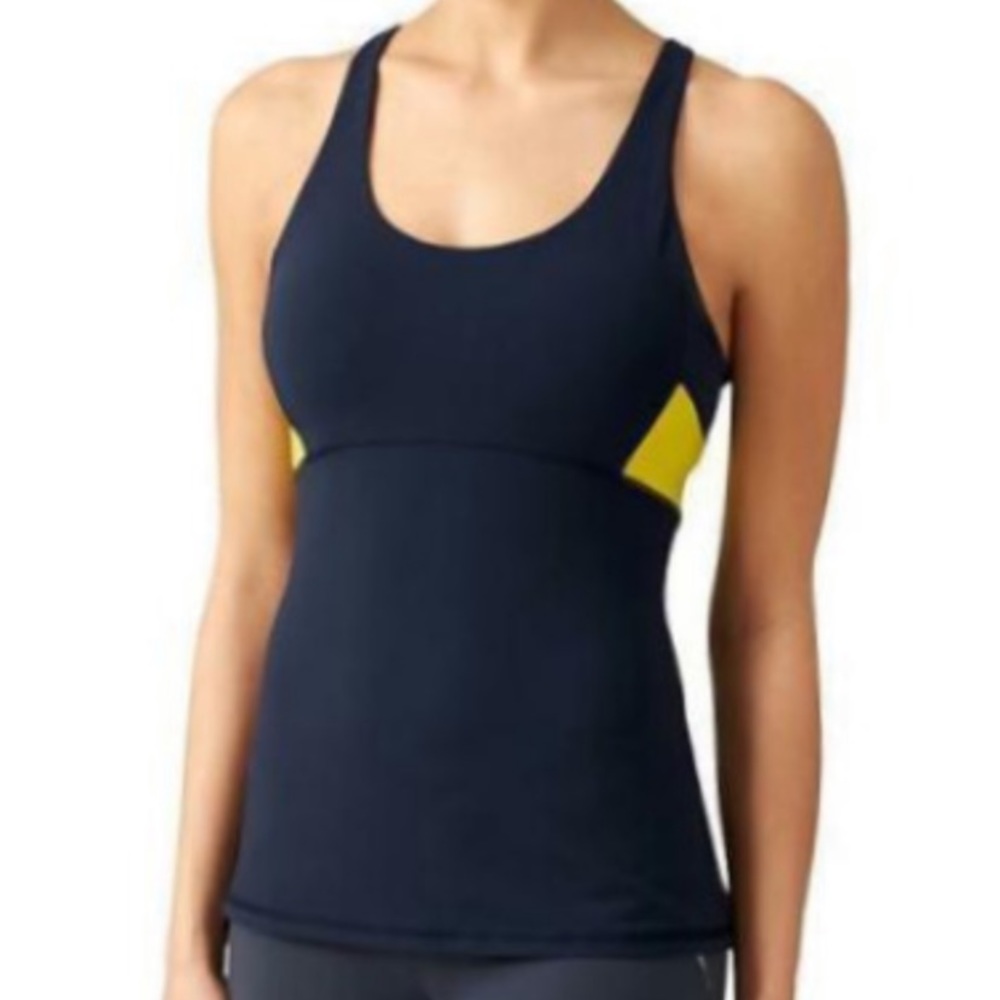 ATHLETA Workout Tank in Black/Chartreuse/Blue - Picture 5 of 8